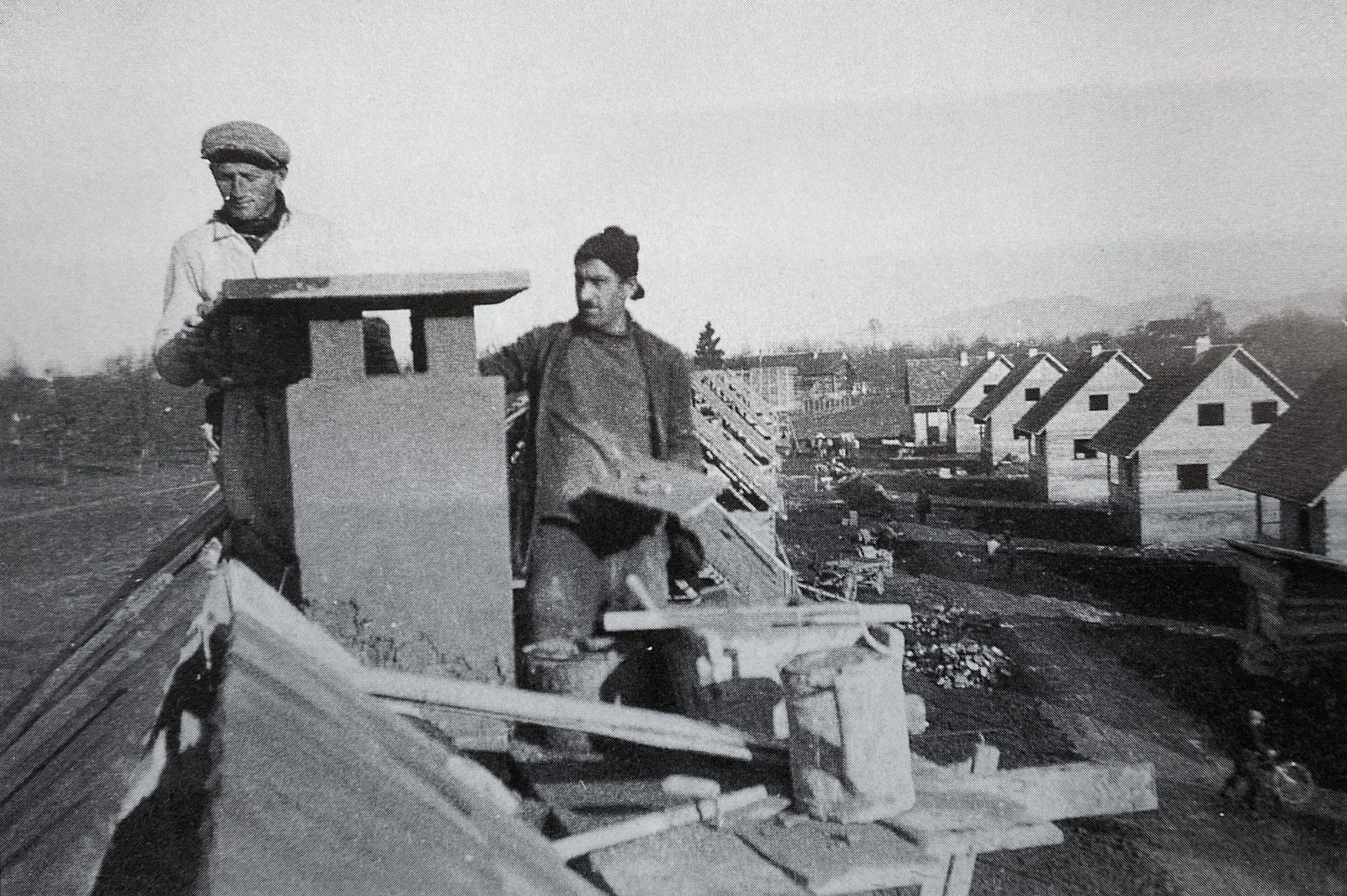 Siedlung im Riedle Dacharbeiten