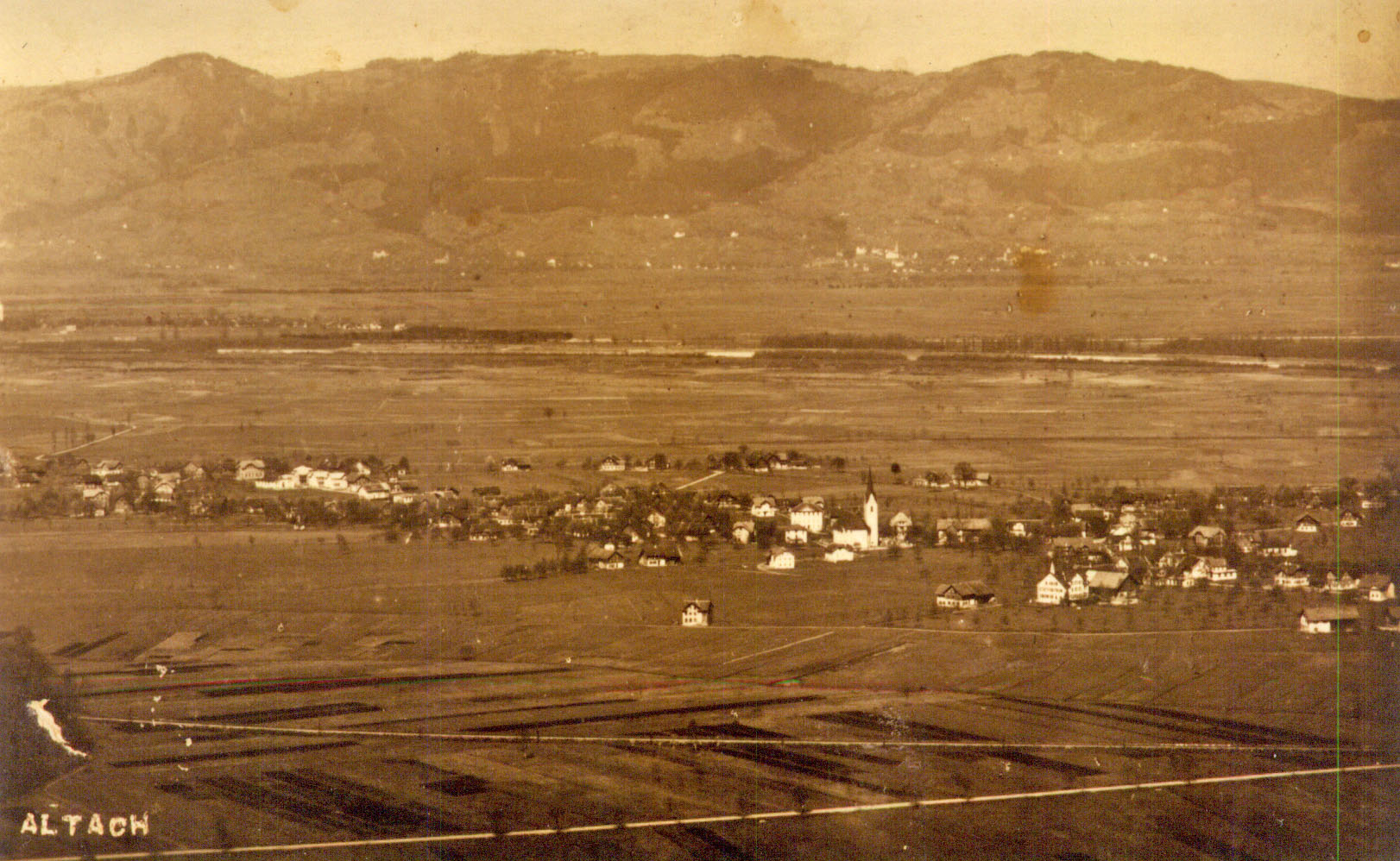 36 Luftbild vom Ortskern 1910